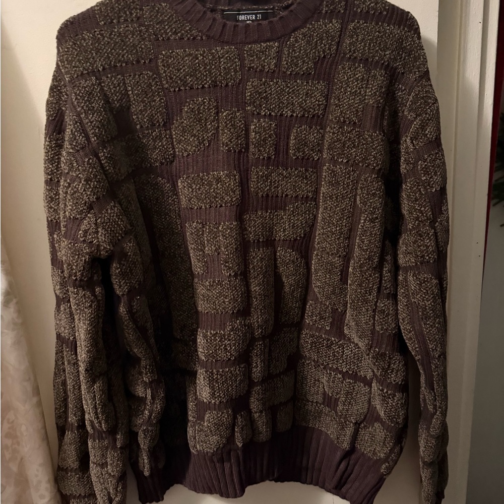 Textured Knit Cozy Sweater in Brown